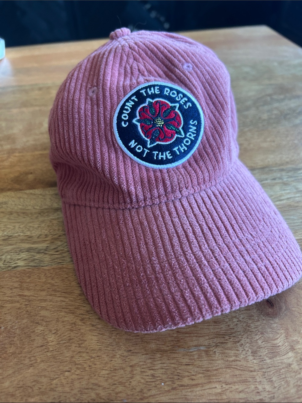 Rowing Blazers Corduroy Rose Patch Cap in Dusty Pink